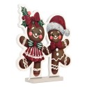 Clayre & Eef Lampe miroir infinity de Noël Bonhomme en pain d‘épice 37x7x37 cm Marron Plastique