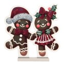 Clayre & Eef Lampe miroir infinity de Noël Bonhomme en pain d‘épice 37x7x37 cm Marron Plastique