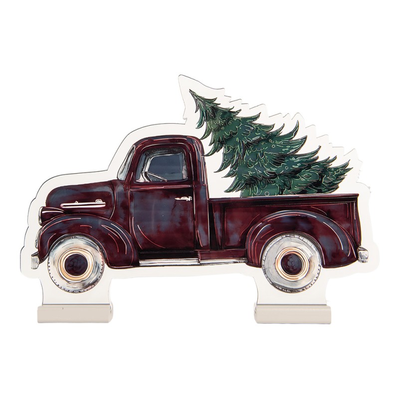 Clayre & Eef Lampe miroir infinity de Noël Voiture 40x5x28 cm Rouge Plastique