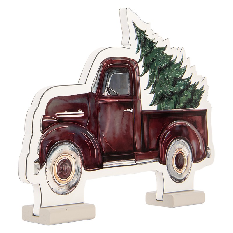 Clayre & Eef Lampe miroir infinity de Noël Voiture 40x5x28 cm Rouge Plastique