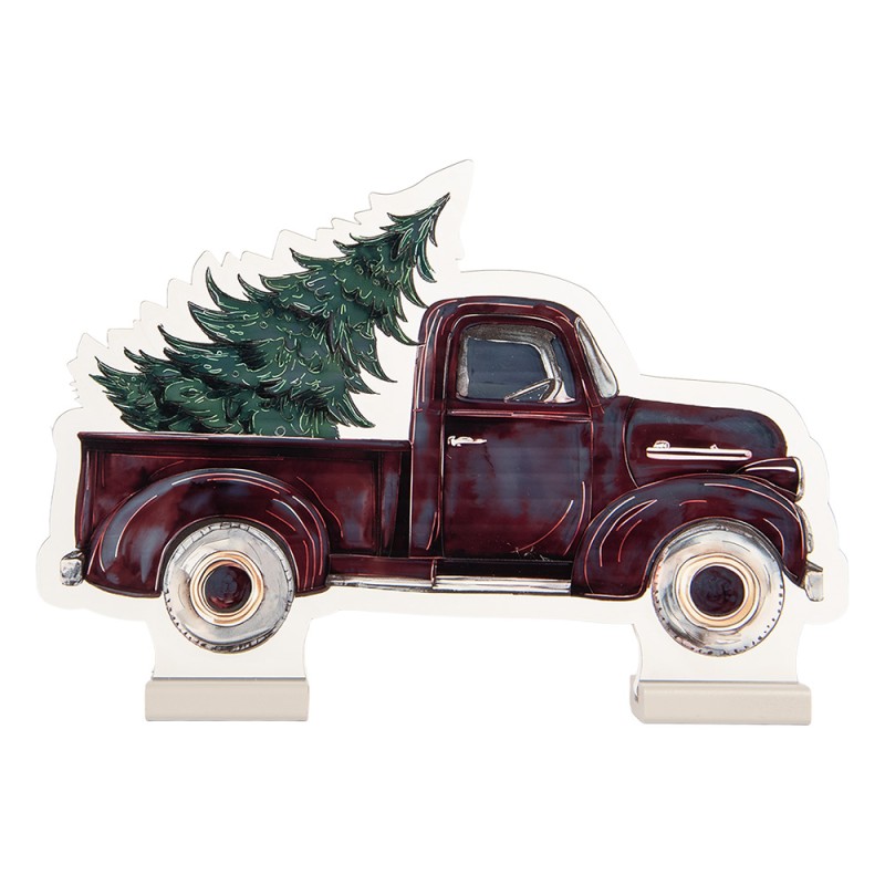 Clayre & Eef Lampe miroir infinity de Noël Voiture 40x5x28 cm Rouge Plastique