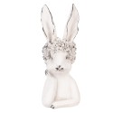 Clayre & Eef Decoratie Beeld Konijn 15x14x35 cm Wit Kunststof