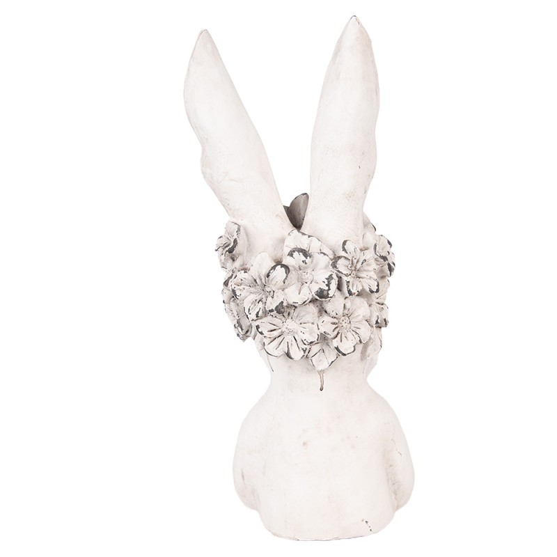 Clayre & Eef Decoratie Beeld Konijn 15x14x35 cm Wit Kunststof