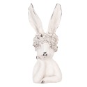 Clayre & Eef Decoratie Beeld Konijn 20x17x45 cm Wit Kunststof