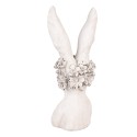 Clayre & Eef Decoratie Beeld Konijn 20x17x45 cm Wit Kunststof