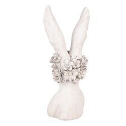 Clayre & Eef Image de décoration Lapin 20x17x45 cm Blanc Plastique