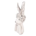 Clayre & Eef Decoratie Beeld Konijn 21x17x45 cm Wit Kunststof