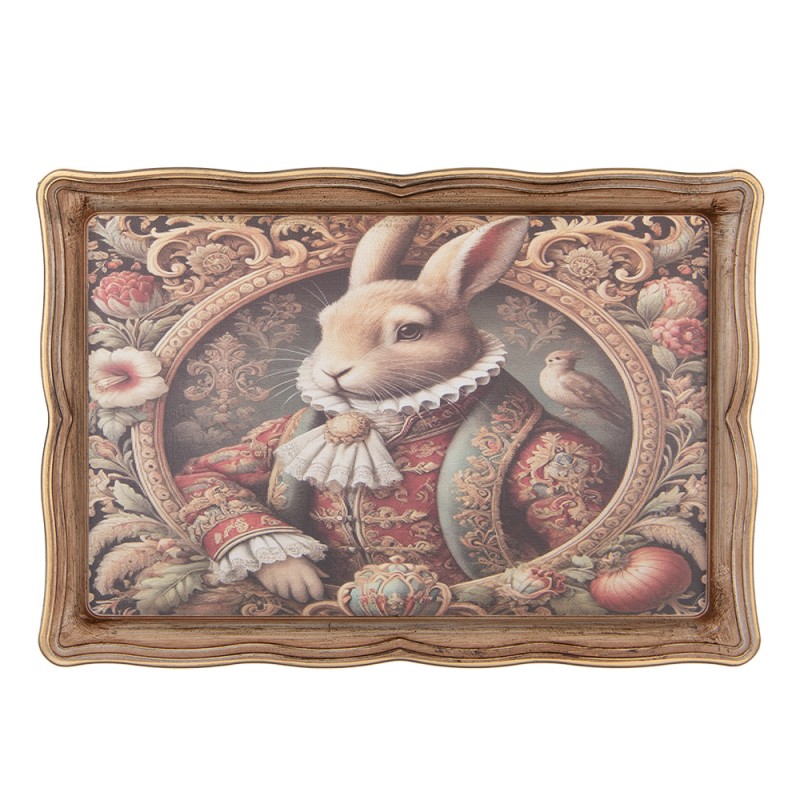 Clayre & Eef Tray 31x22x2 cm Beige Plastic