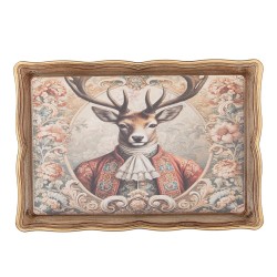Clayre & Eef Tablett 31x22x2 cm Beige Kunststoff