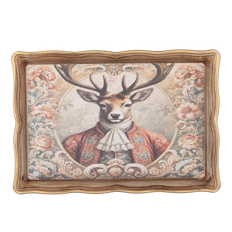 Clayre & Eef Tray 31x22x2 cm Beige Plastic