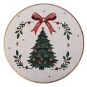 Clayre & Eef Vassoio per torte su piede Ø 22x10 cm Beige Plastica