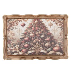 Clayre & Eef Tablett 31x22x2 cm Beige Kunststoff