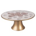 Clayre & Eef Vassoio per torte su piede Ø 22x10 cm Beige Plastica