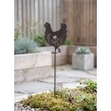 Clayre & Eef Tuinsteker Kip 32x2x113 cm Bruin Metaal