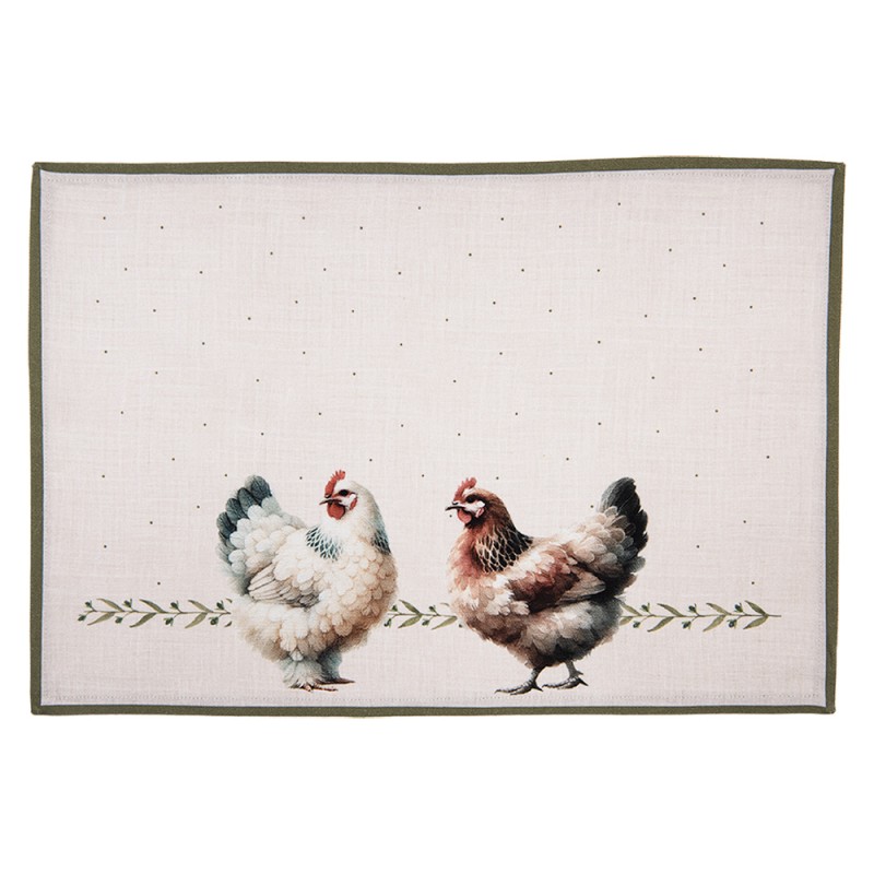 Clayre & Eef Placemats Set of 6 48x35 cm Beige Cotton