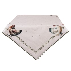 Clayre & Eef Tablecloth 100x100 cm Beige Cotton
