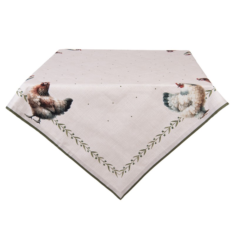Clayre & Eef Tablecloth 100x100 cm Beige Cotton