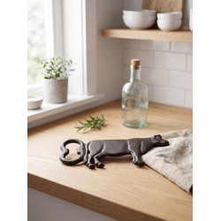 Clayre & Eef Flesopener 16x3x10 cm Bruin IJzer Koe