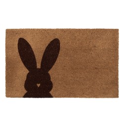 Clayre & Eef Fußmatte 75x45 cm Braun Kokosnuss Kaninchen