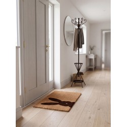 Clayre & Eef Fußmatte 75x45 cm Braun Kokosnuss Kaninchen
