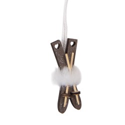 Clayre & Eef Kersthanger 3x1x7 cm Bruin Hout