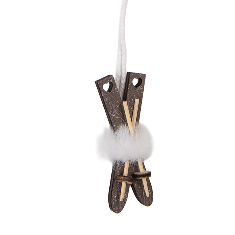 Clayre & Eef Kersthanger 3x1x7 cm Bruin Hout