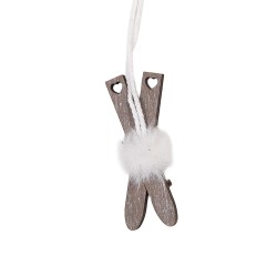 Clayre & Eef Weihnachtsanhänger 3x1x7 cm Braun Holz