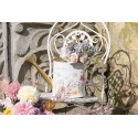 Clayre & Eef Arrosoir de décoration 34x12x32 cm Blanc Métal Fleurs