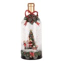 Clayre & Eef Christmas Decoration with LED Lighting and Music Bottle Ø 12x30 cm / 3xAA Green Plastic