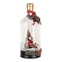 Clayre & Eef Christmas Decoration with LED Lighting and Music Bottle Ø 12x30 cm / 3xAA Green Plastic