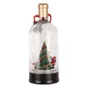 Clayre & Eef Christmas Decoration with LED Lighting and Music Bottle Ø 12x30 cm / 3xAA Green Plastic