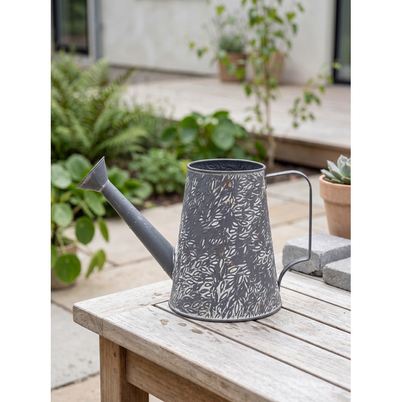Clayre & Eef Arrosoir de décoration 14x14x17 cm Gris Métal