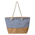 Clayre & Eef Strandtasche 55x36 cm Blau Weiß Synthetisch