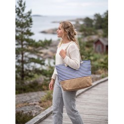 Clayre & Eef Sac de plage 55x36 cm Bleu Blanc Synthétique