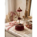 Clayre & Eef Music box Horse Ø 9x21 cm Red Polyresin