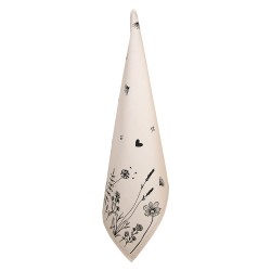Clayre & Eef Tea Towel 50x70 cm Beige Black Cotton Flowers