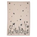 Clayre & Eef Asciugamani da cucina 50x70 cm Beige Nero Cotone Fiori