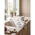Clayre & Eef Asciugamani da cucina 50x70 cm Beige Nero Cotone Fiori