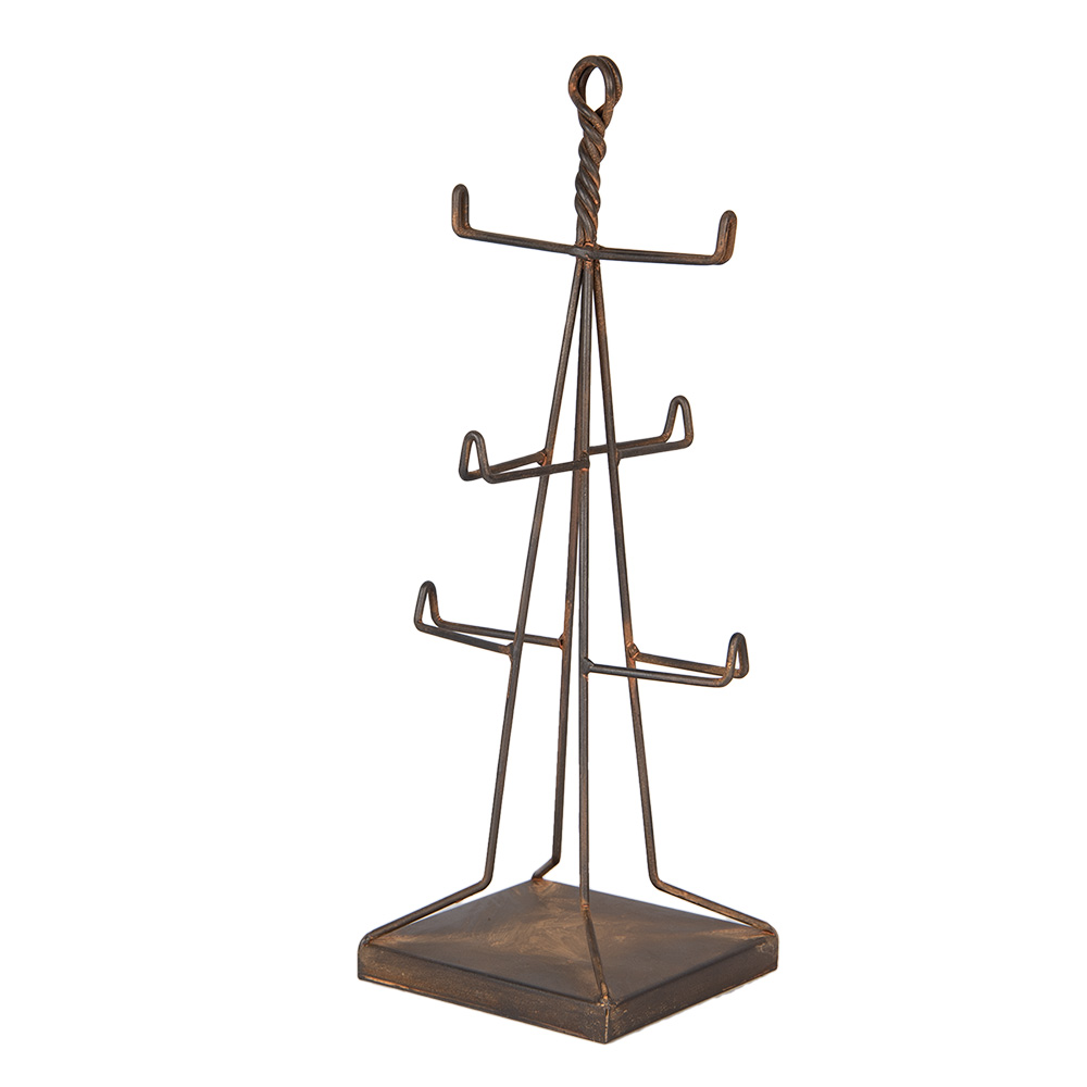 Clayre & Eef Mokkenrek 16x16x38 cm Bruin Metaal afbeelding