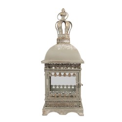 Clayre & Eef Lanterne 20x20x51 cm Gris Vert Métal