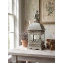 Clayre & Eef Lanterna 20x20x51 cm Grigio Verde Metallo