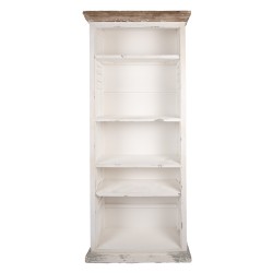 Clayre & Eef Bücherregal mit Verstellbaren Einlegeböden 80x36x195 cm Weiß Holz