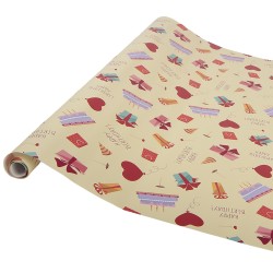 Clayre & Eef Papier cadeau 3 rouleaux 50x75 cm Jaune Papier