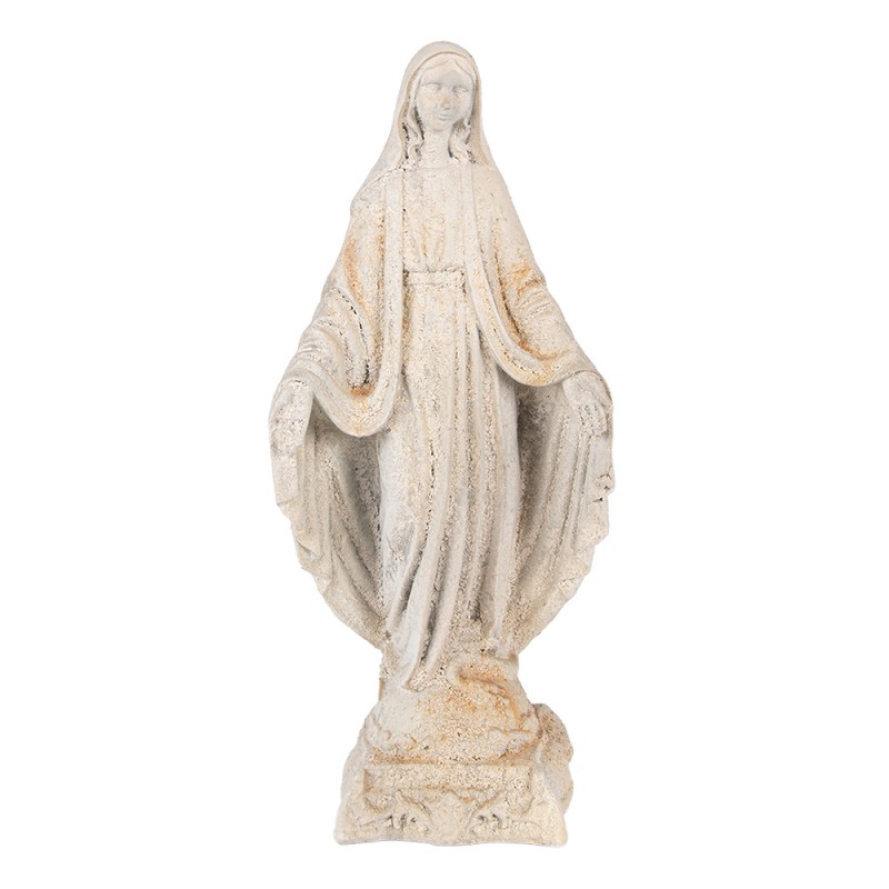 Clayre & Eef Decoratie Beeld Maria 17x12x41 cm Beige Keramisch materiaal