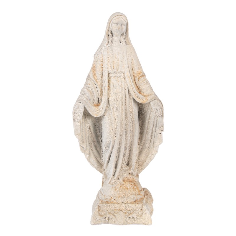 Clayre & Eef Decoratie Beeld Maria 17x12x41 cm Beige Keramisch materiaal