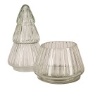 Clayre & Eef Glazen potje Kerstboom Ø 11x21 cm Transparant Glas