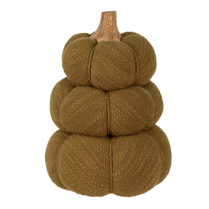 Clayre & Eef Decoratie Pompoen Ø 13x18 cm Groen Polyester