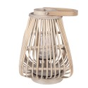 Clayre & Eef Windlicht 23x23x30 cm Beige Rattan