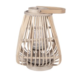 Clayre & Eef Windlicht 23x23x30 cm Beige Rotan