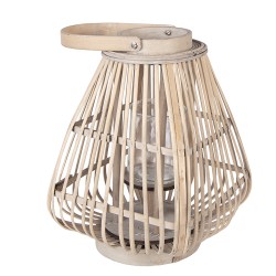 Clayre & Eef Windlicht 23x23x30 cm Beige Rotan